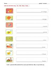 English Worksheet: This that these those