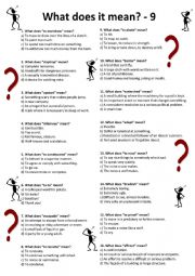 English Worksheet: What does it mean? 9