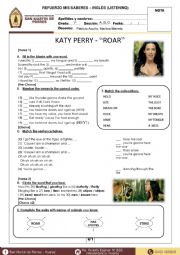 Katy Perry - Roar (Worksheet)