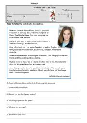 English Worksheet: Test Physical Description and Personality