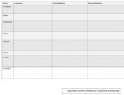 Content Dictionary Worksheet
