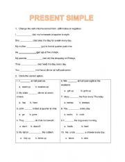 English Worksheet: Present simple