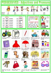 Possessives - Adjectives and Pronouns + Exercises + KEY