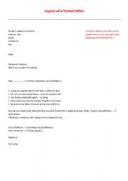 English Worksheet: formal letter writing