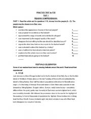 English Worksheet: FCE reading and use of english practice