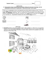 English Worksheet: My Backyard 