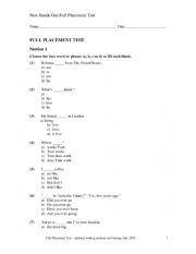 English Worksheet: Placement test