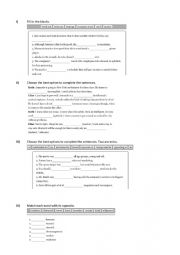 English Worksheet: Vocabulary advanced