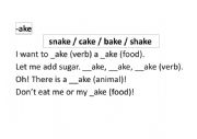 English Worksheet: -ake