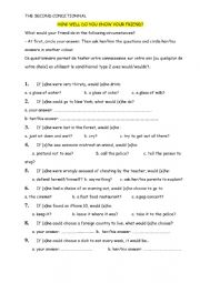 English Worksheet: SECOND CONDITIONAL 