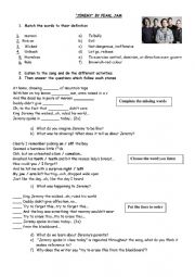 English Worksheet: Song Jeremy - Bullying