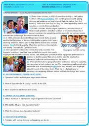 English Worksheet:  unit 8 International organizations - reading skills: operation smile