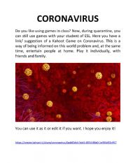 English Worksheet: Coronavirus