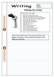 English Worksheet: Writing - Witness of a crime