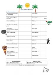 English Worksheet: Find Someone Who - Past Tense - Holidays