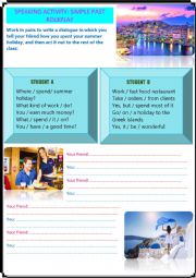 PART 2: simple past regular and irregular verbs lesson plan speaking activity