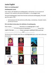 English Worksheet: Autobiography and Biography Exercises