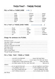 English Worksheet: this that/these those