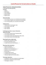 English Worksheet: Formal letter writing: useful expressions.