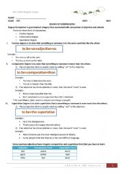 English Worksheet: Degree Comparison