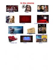 English Worksheet: In the cinema