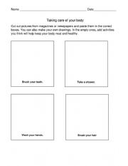 English Worksheet: Healthy habits Activity