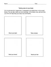 English Worksheet: Healthy habits Activity