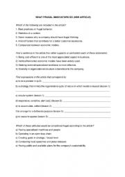 English Worksheet: What Frugal Innovator look like
