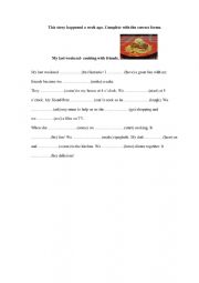 English Worksheet: Past Simple- short story to complete