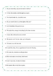 English Worksheet: Complex object
