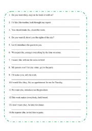 English Worksheet: Complex object
