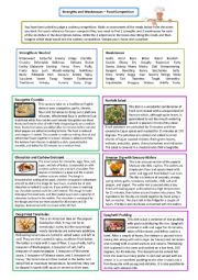 English Worksheet: Strengths and Weaknesses - Food Adjectives 