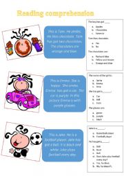 English Worksheet: Reading comprehension