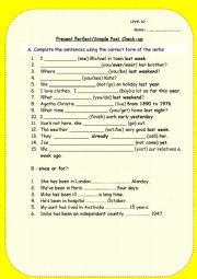 English Worksheet: Past Simple vs Present Perfect