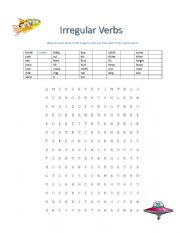 Irregular Verbs Word Search