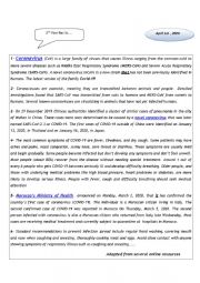 English Worksheet: Corona Virus ( Covid 19)