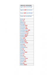 English Worksheet: Verbs with Prepositions