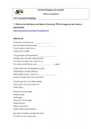 English Worksheet: Radio GaGa 