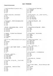 English Worksheet: Quiz - Pronouns