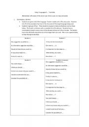 English worksheet: Language of advice