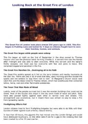 English Worksheet: The Great Fire of London