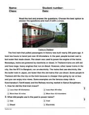 English Worksheet: Trains in Thailand