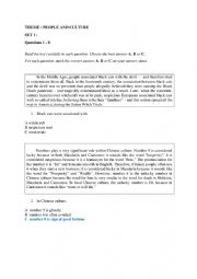 English Worksheet: SHORT TEXT BASED QUESTIONS ON SUPERSTITIONS, CULTURE AND PEOPLE