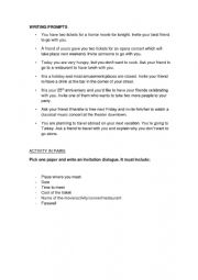 English Worksheet: invitations