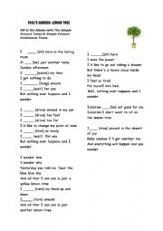 English Worksheet: present simple vs present continuous LEMON TREE
