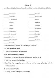 English Worksheet: Chapter 1 of My Weird School