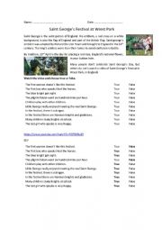 English Worksheet: Saint George�s Festival