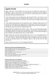 English Worksheet: Agatha Christie