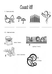 English worksheet: Count it!