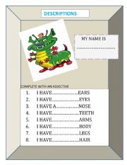 English Worksheet: Descriptions